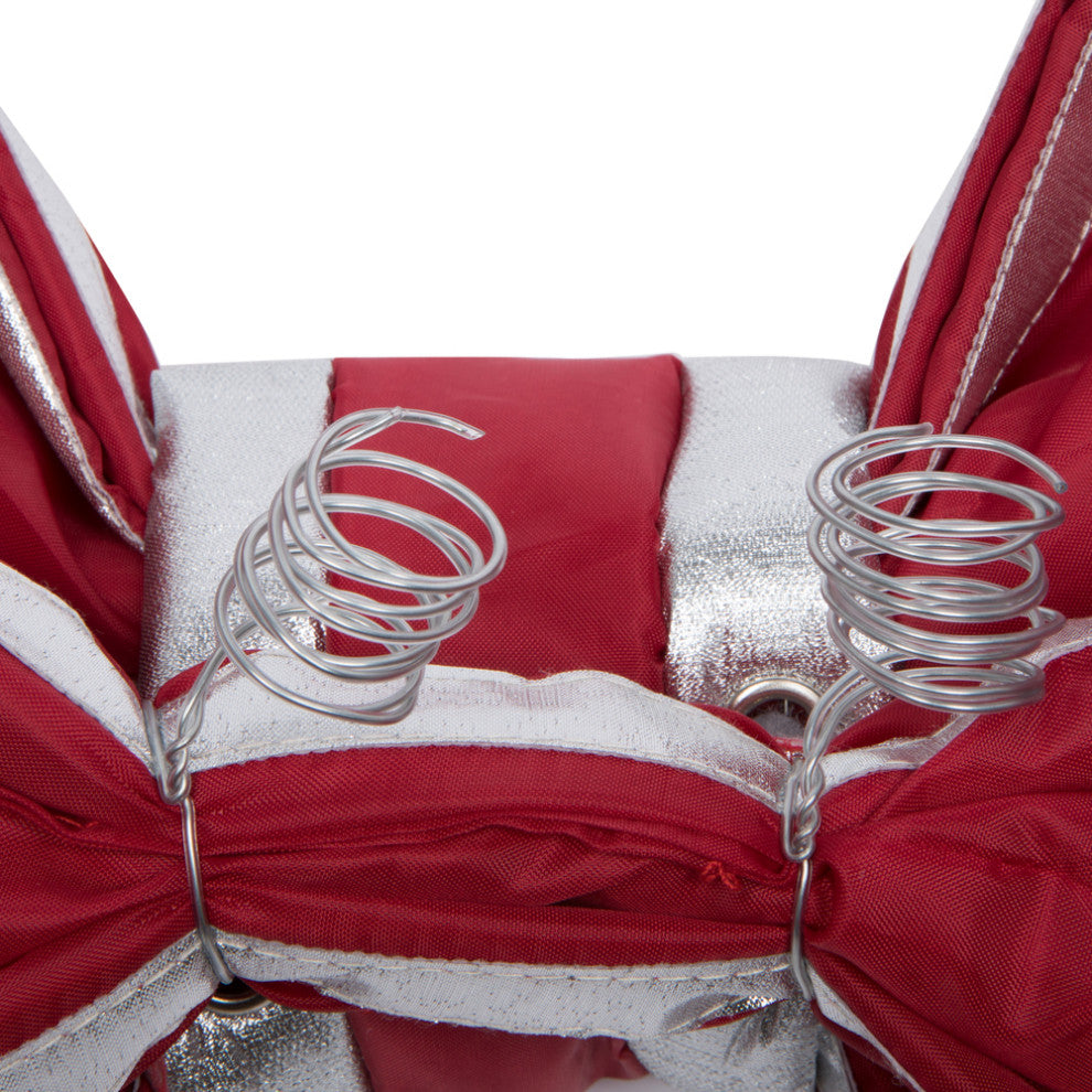 Vickerman L130548 48" Red-Silver Nylon Outdoor Christmas Bow