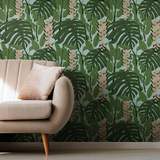 Finlayson Bunaken Peel And Stick Wallpaper, Green/Blue