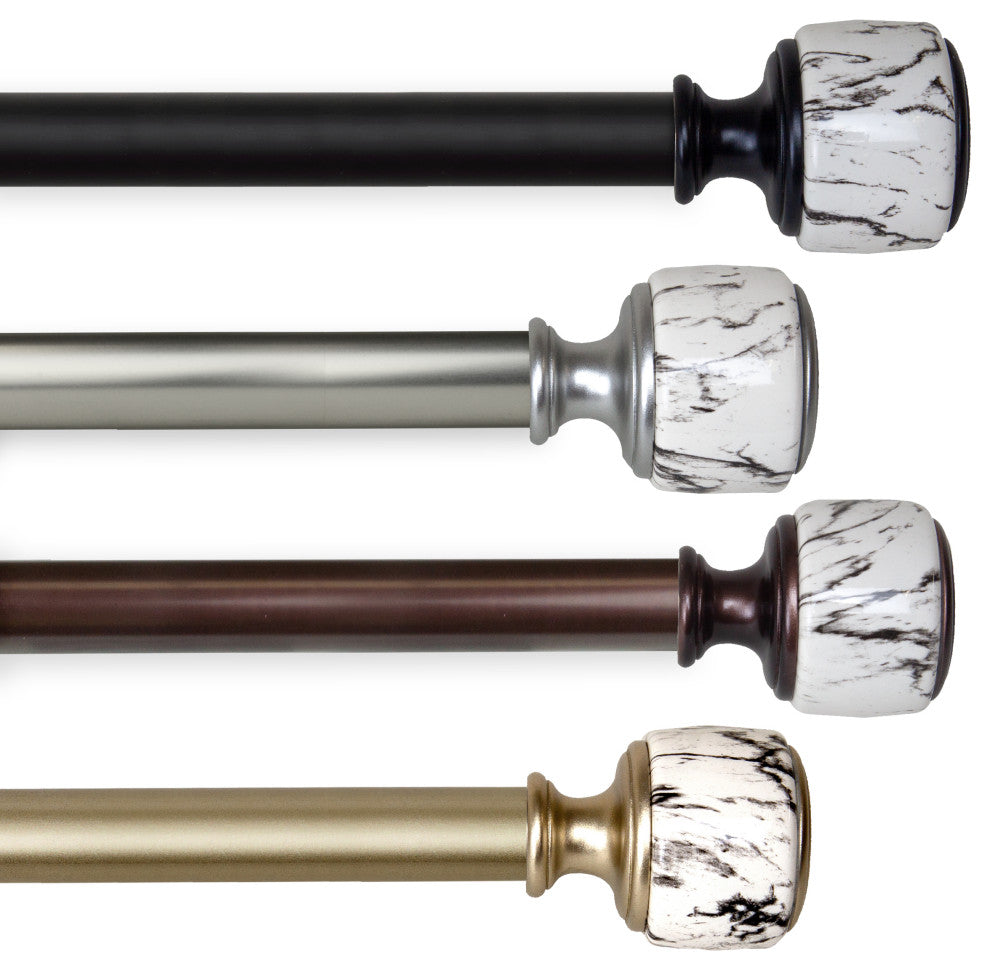 Kaylee 1" Diameter Curtain Rod, Bronze, 120-170"