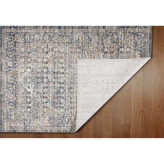 Ava Distressed Arabesc Area Rug, Navy, 8'10"x12'2"
