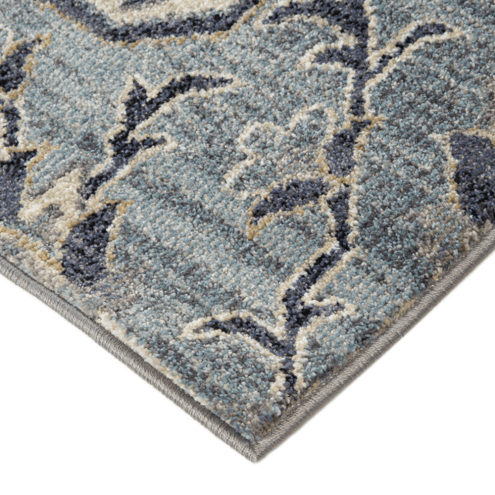 9' x 12' Purple and Ivory Medallion Power Loom Area Rug