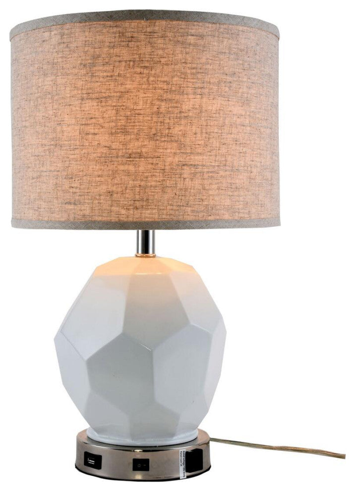Brio Collection 1-Light Polished Nickel Finish Table Lamp