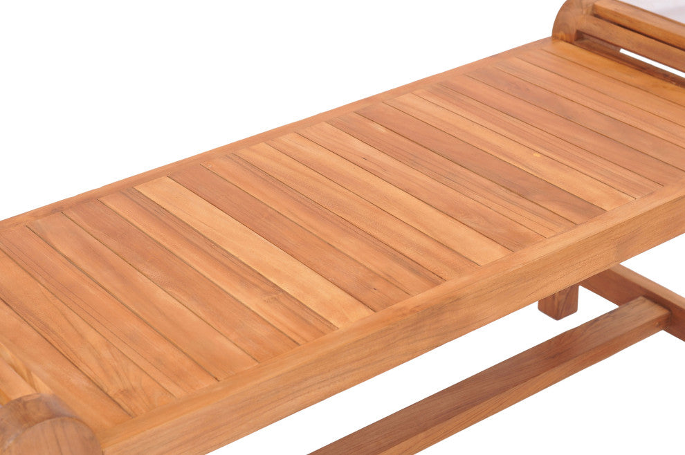 Teak Wood Lutyens Outdoor Patio Backless Bench made from A-Grade Teak Wood
