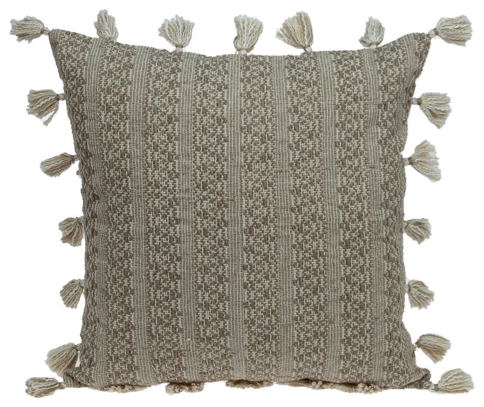 Neutral Sand Woven Throw Pillow