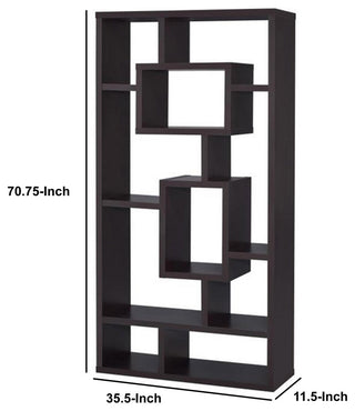 Benzara BM156231 Aesthetic Fine Looking Rectangular bookcase, Brown