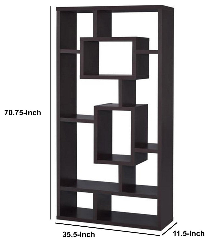 Benzara BM156231 Aesthetic Fine Looking Rectangular bookcase, Brown