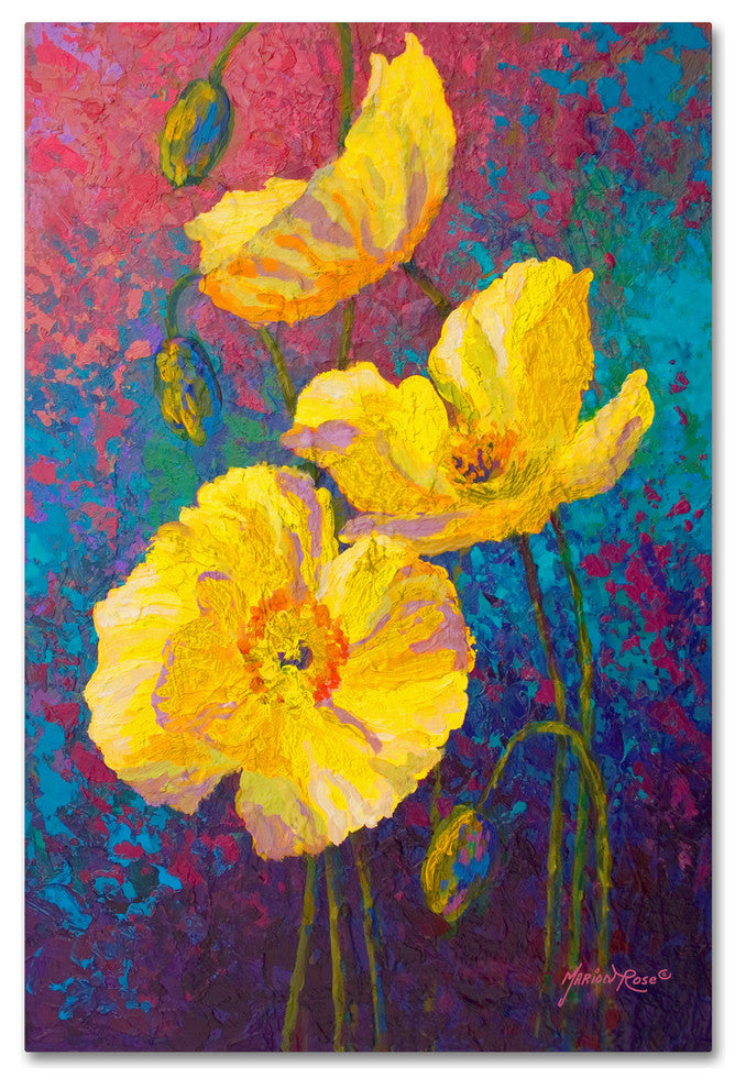 Marion Rose 'Yel Poppies' Canvas Art, 19 x 12