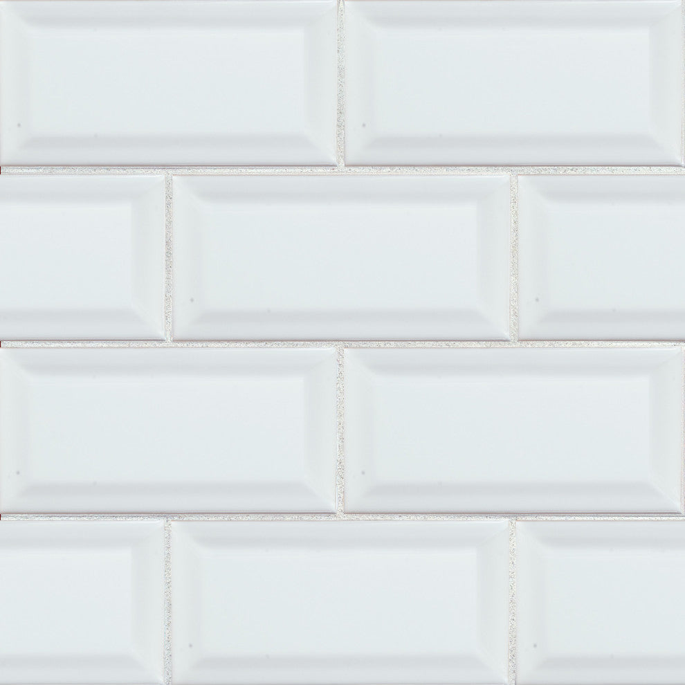 MSI NGLO3X6BEV 6" x 3" Rectangle Wall Tile - Polished Beveled - White