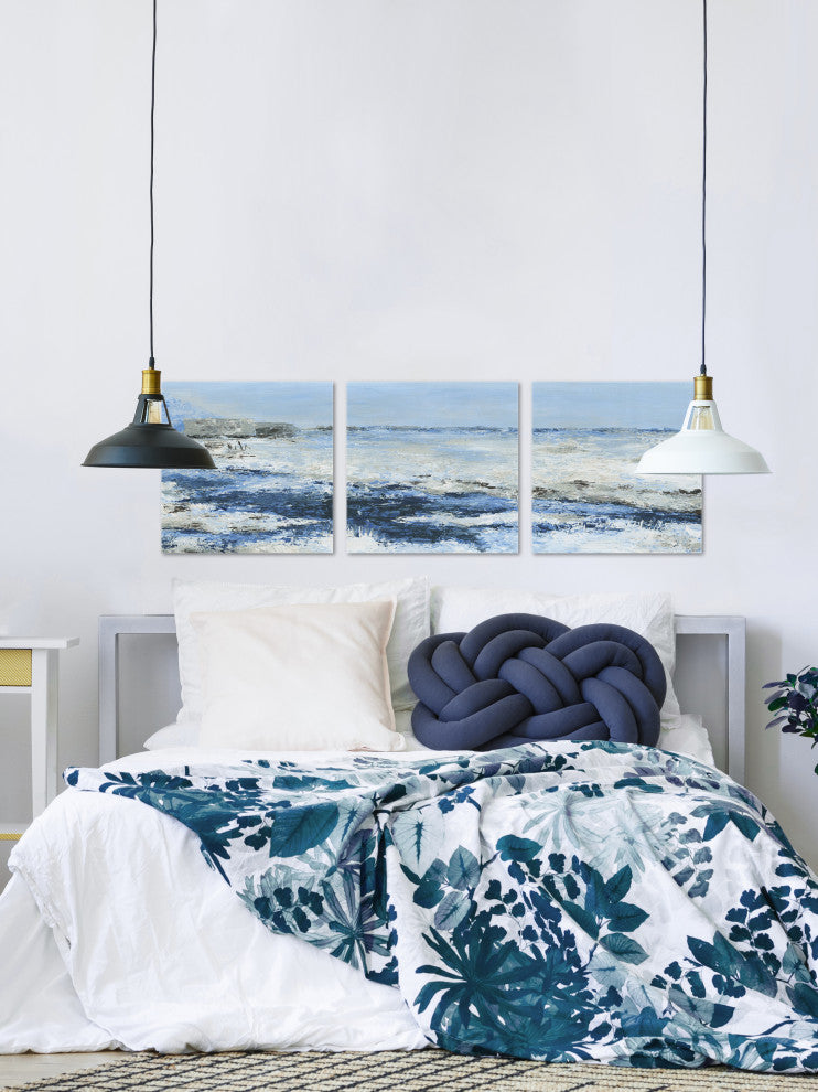 Ultimate Blue Waves II Triptych, 54"x18"