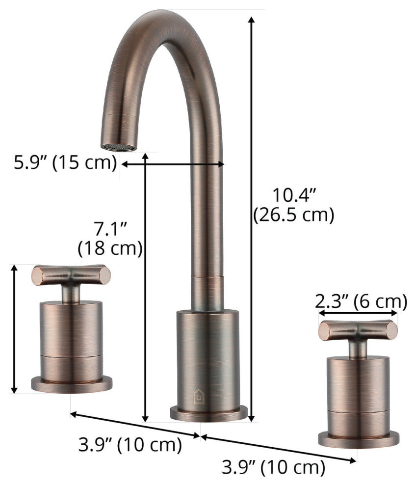Ava Widespread Cross-Handle 3-Hole Bathroom Faucet in Oil Rubbed Bronze