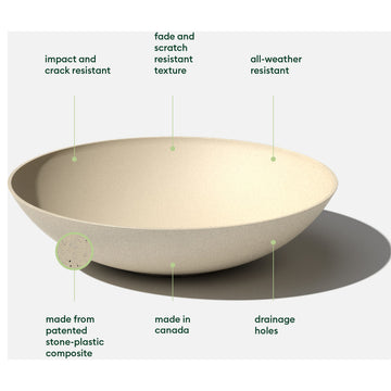 Lane Round Planter Bowl, Sand, 32'''', 2 Pack