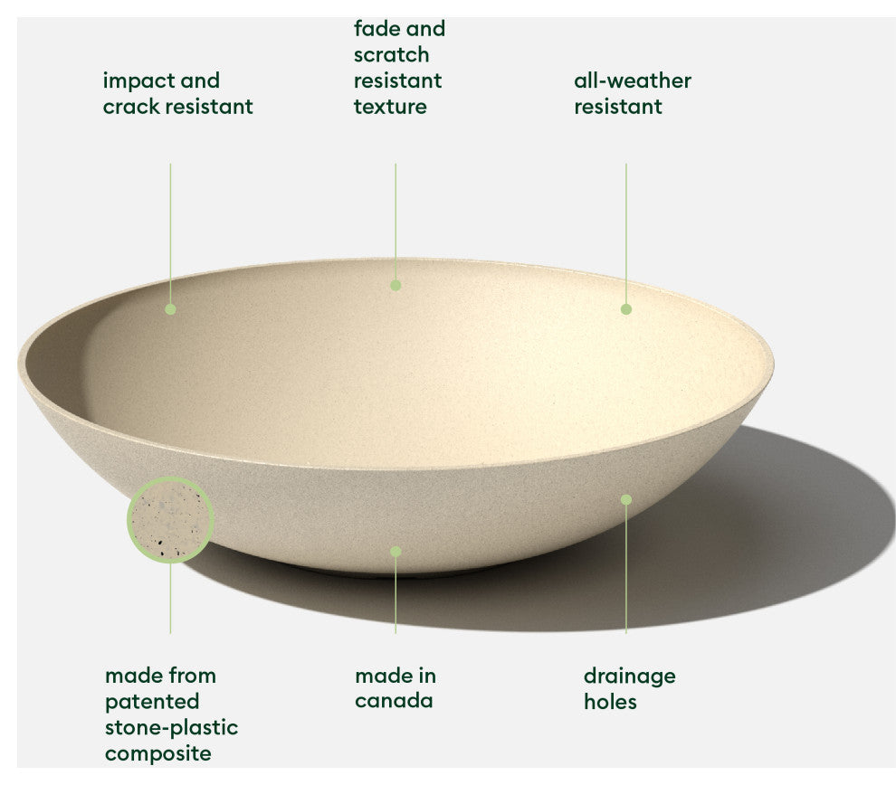 Lane Round Planter Bowl, Sand, 32'''', 2 Pack