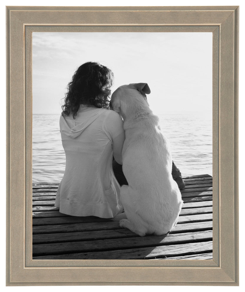 Kieva Solid Wood Picture Frame Set, Black 4x6, Disturessed Gray, 8x10