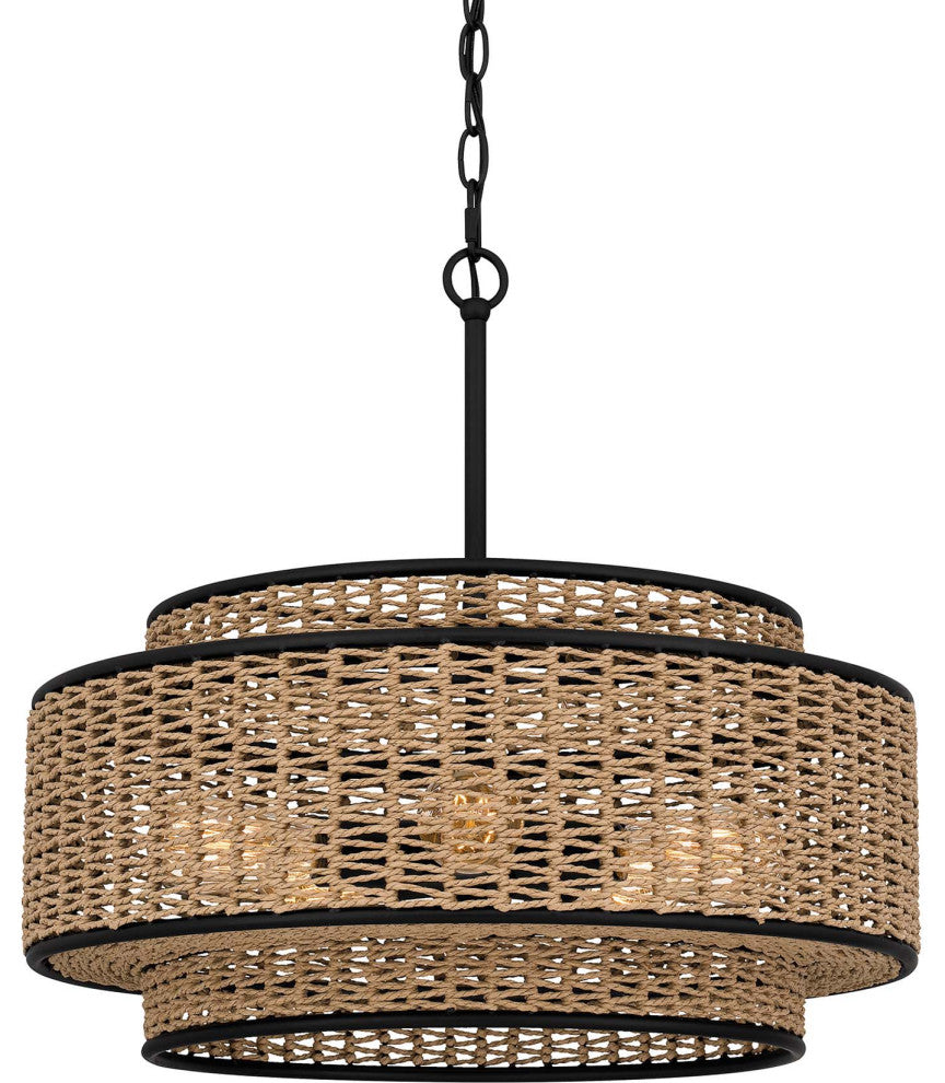 Quoizel QP6161 Teton 5 Light 20"W Pendant - Matte Black