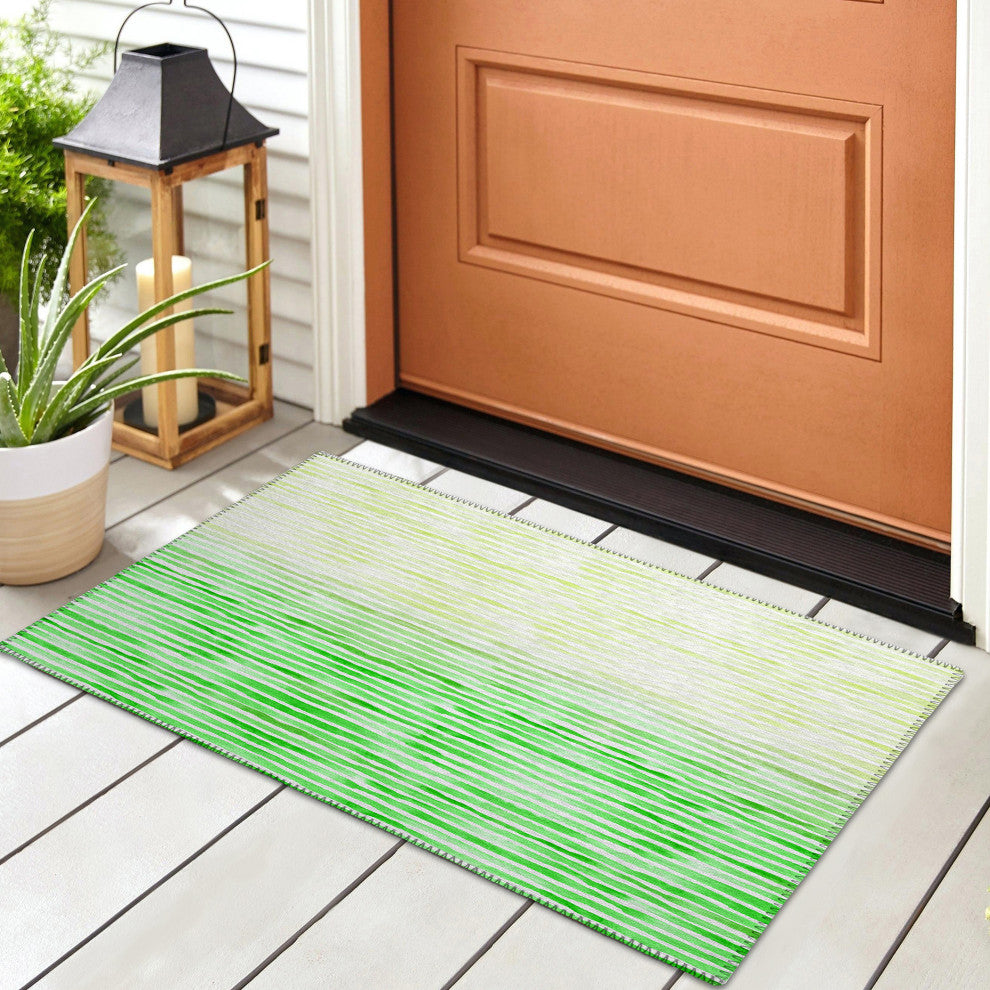 Indoor/Outdoor Seabreeze SZ8 Cactus Machine Washable 1'8" x 2'6" Rug