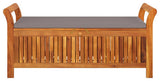 vidaXL Outdoor Storage Bench Patio Deck Box with Cushion Solid Wood Acacia