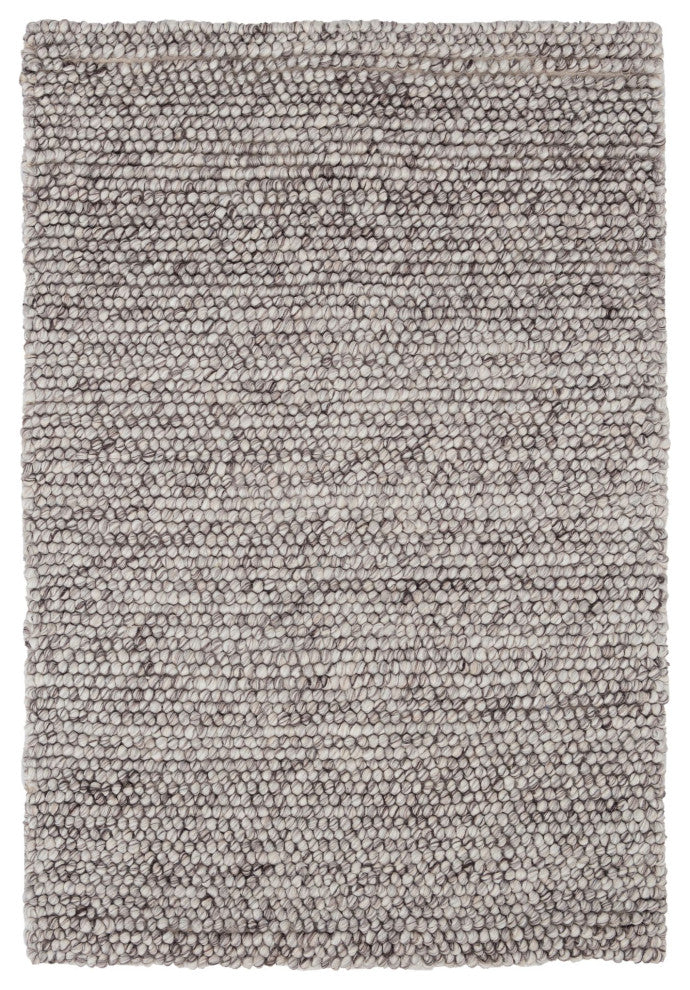 Dash & Albert Niels Grey Handwoven Wool/Viscose Rug, Grey, 6' x 9'