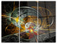 "Symmetrical Yellow Digital Art Flower" Metal Wall Art, 3 Panels, 36"x28"