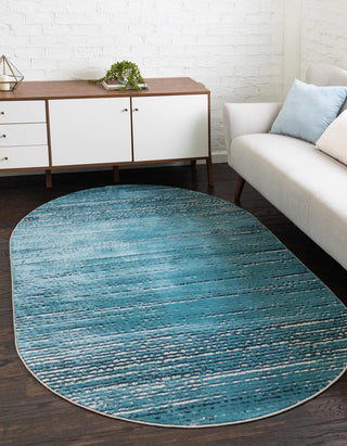 Unique Loom Oasis Calm Area Rug, Blue, 5' 0 X 8' 0 Oval
