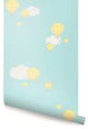 Hot Air Balloon Peel and Stick Vinyl Wallpaper, Mint, 24"w X 108"h