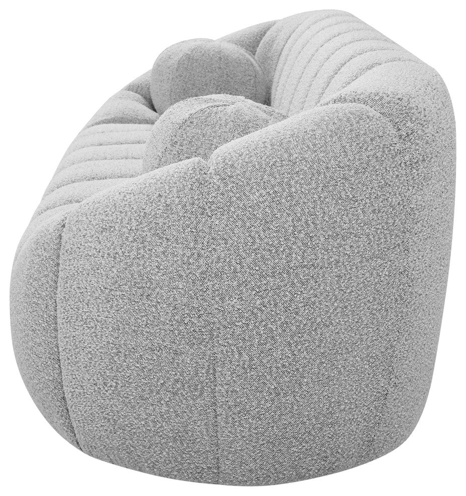 Elijah Boucle Fabric Upholstered Sofa, Grey
