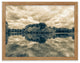 Autumn Reflections Rural Landscape Sepia Framed Photo Paper Wall Art Prints, Red Oak, 16" X 20"