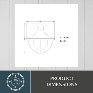 Dunlap Textured Black Coastal Outdoor Flush Mount Ceiling Light Clear Glass