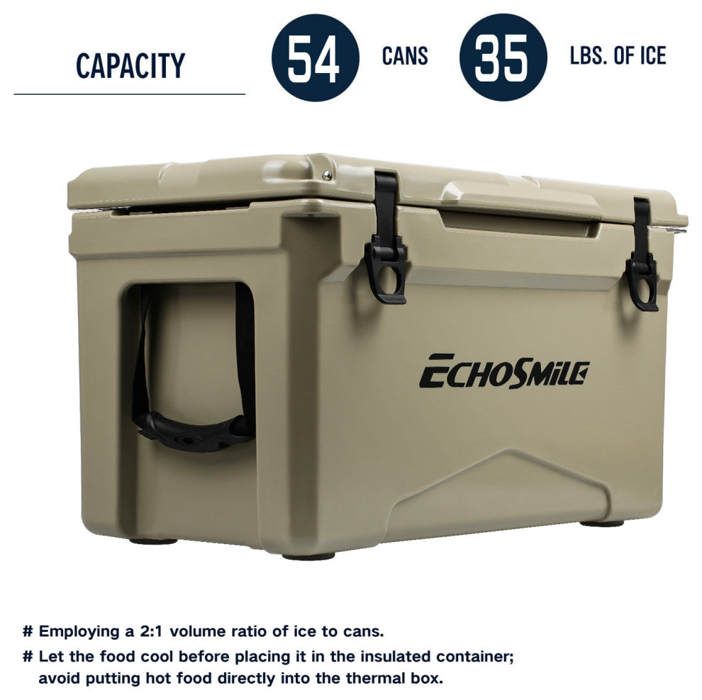 EchoSmile 35 qt. Rotomolded Cooler, Khaki