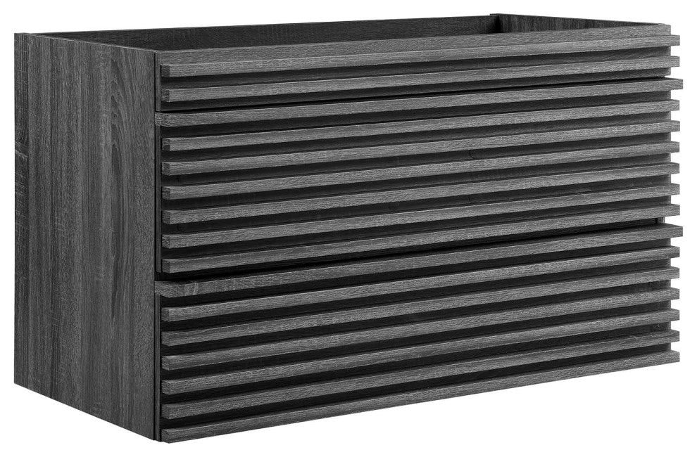 Render 36" Wall-Mount Bathroom Vanity Cabinet, Charcoal