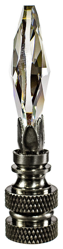 Stephanov Crystal Small Teardrop Nickel Base Lamp Finial 2.5"h