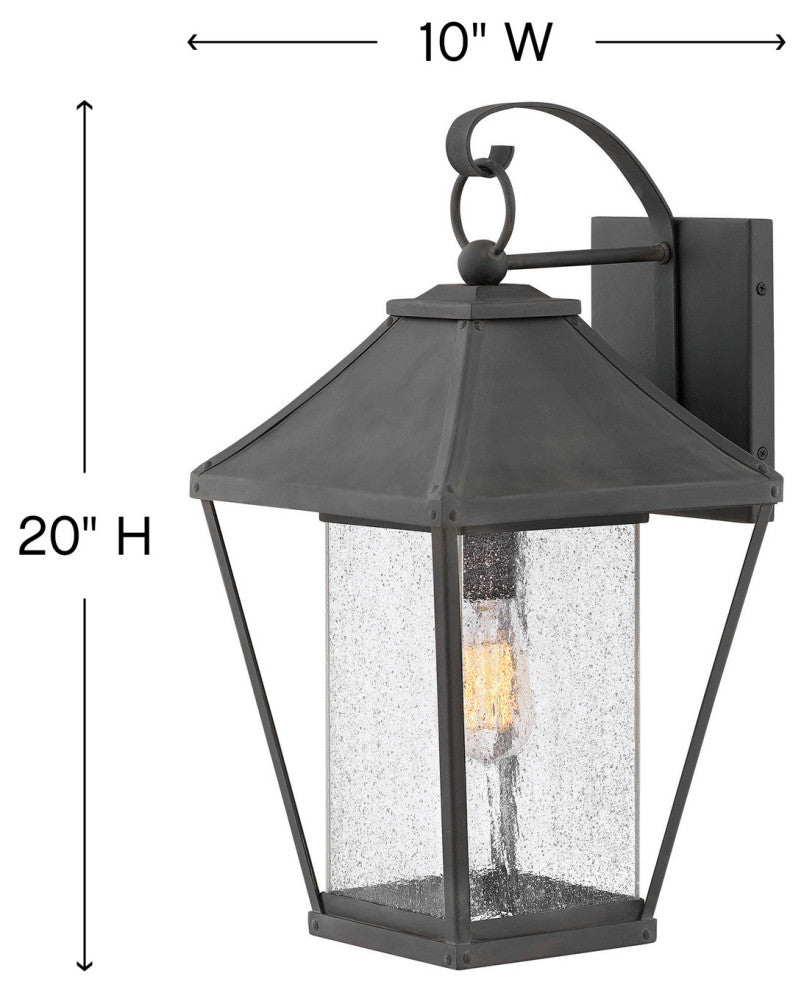 Hinkley Palmer Large Wall Mount Lantern, Museum Black
