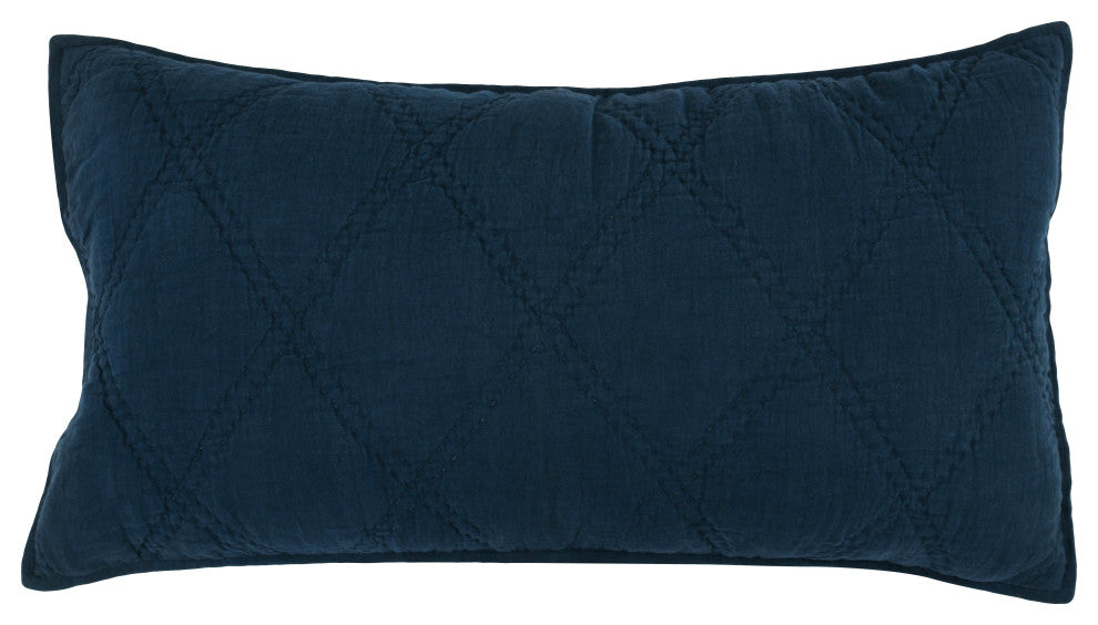 Casi 100% Belgian Flax Linen Midnight Blue King Sham by Kosas Home