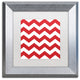 Color Bakery 'Xmas Chevron 8' Matted Framed Art, Silver Frame, White Mat, 11 X 1