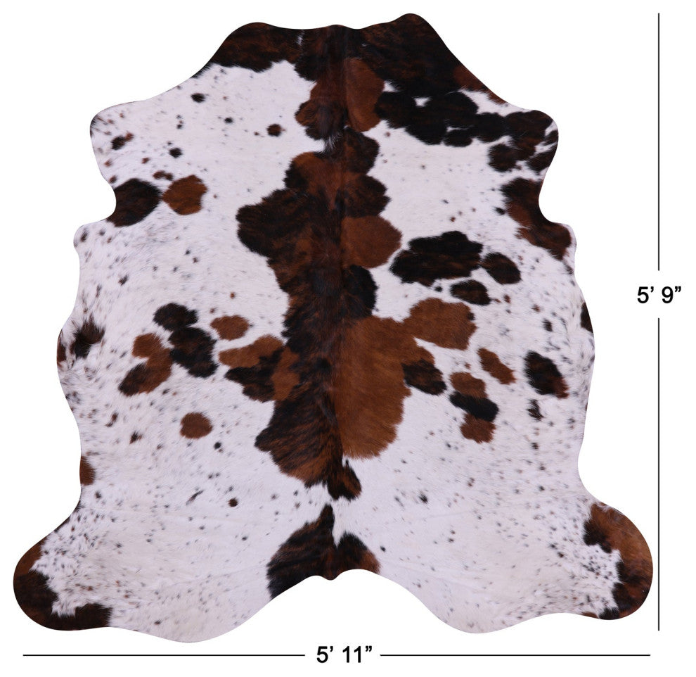 5' 9" X 5' 11" Salt and Pepper Natural Cowhide Rug C2014