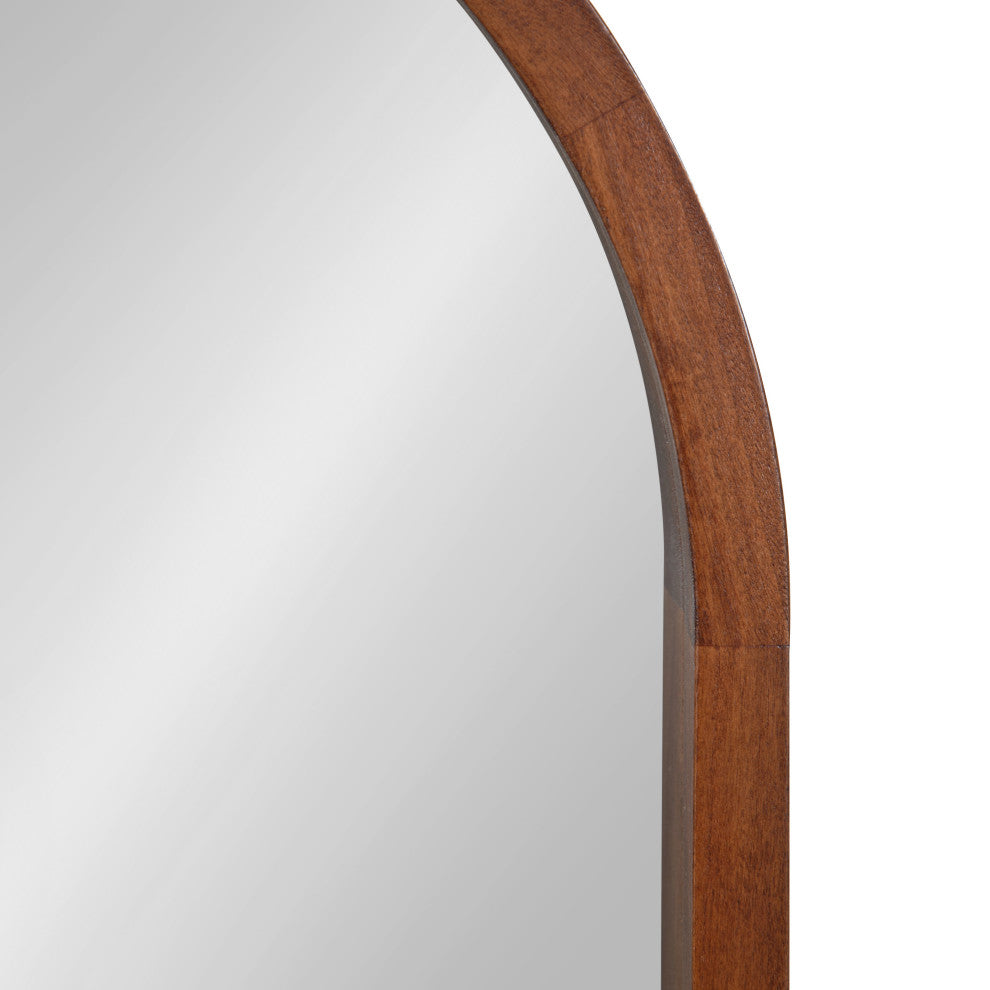 Hutton Wood Framed Arch Mirror, Walnut Brown, 20"x30"
