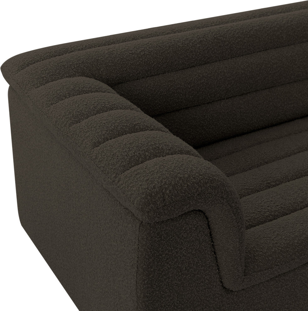 Cascade Upholstered Set, Brown, Boucle Fabric, Sofa