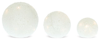 LED Frosted Globes With 6 Hr Timer, 3-Piece Set, White