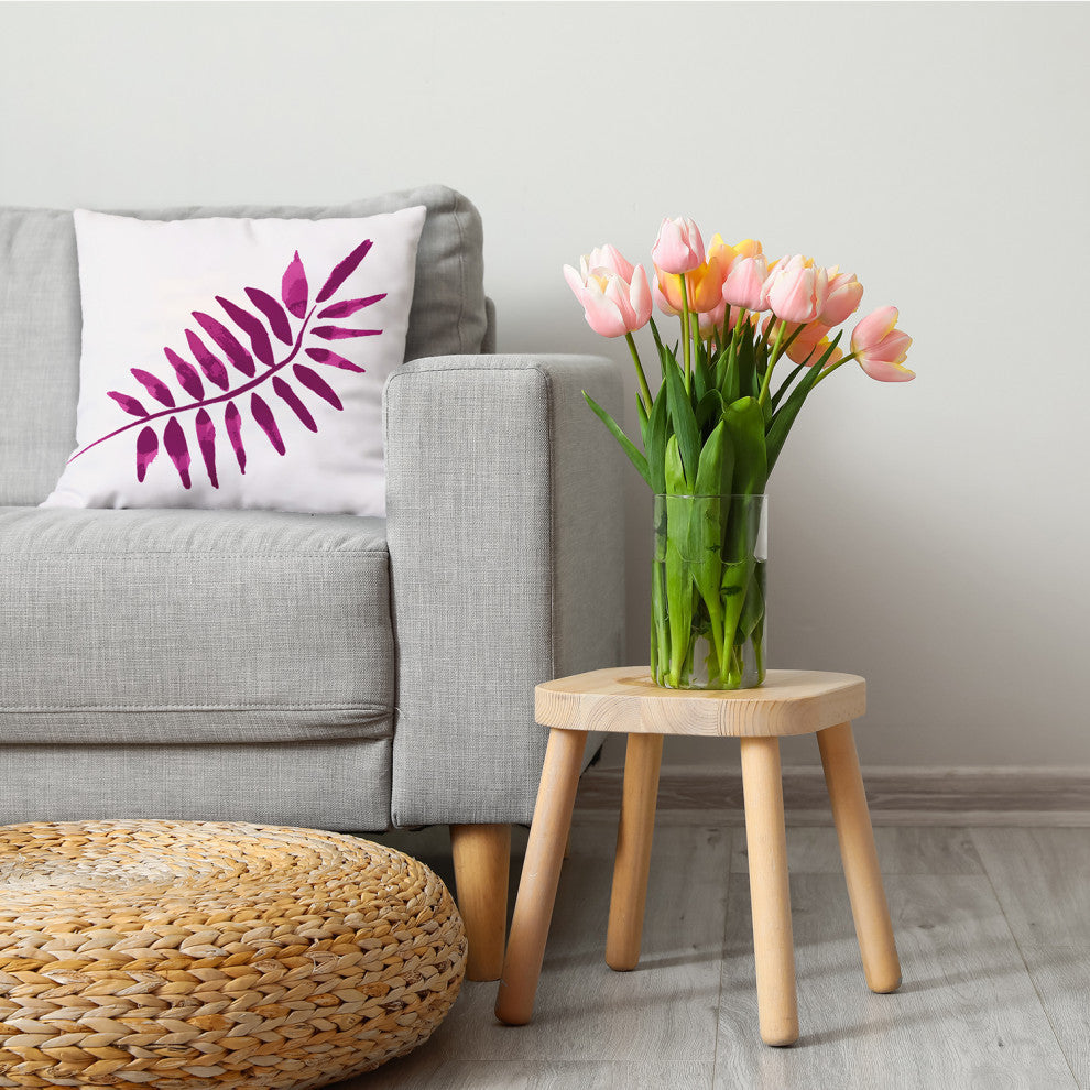 Frond 2 Decorative Throw Pillow, Purple, 26"x26"