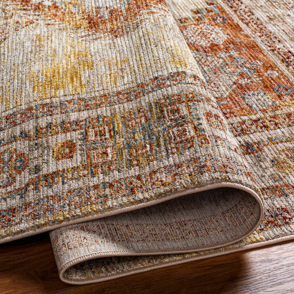 Naila IAL-2303 Red/Ivory Machine Woven 9' x 12'2" Rug