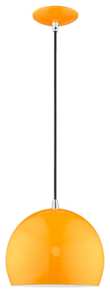 Livex Lighting Shiny Orange 1-Light Mini Pendant