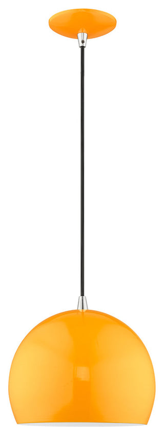 Livex Lighting Shiny Orange 1-Light Mini Pendant
