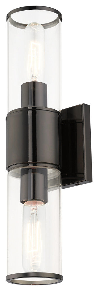 Quincy 2-Light Black Chrome Vanity Sconce