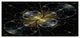 Symmetrical Golden Fractal Flower, Large Floral Canvas Art Print, 60"x28"