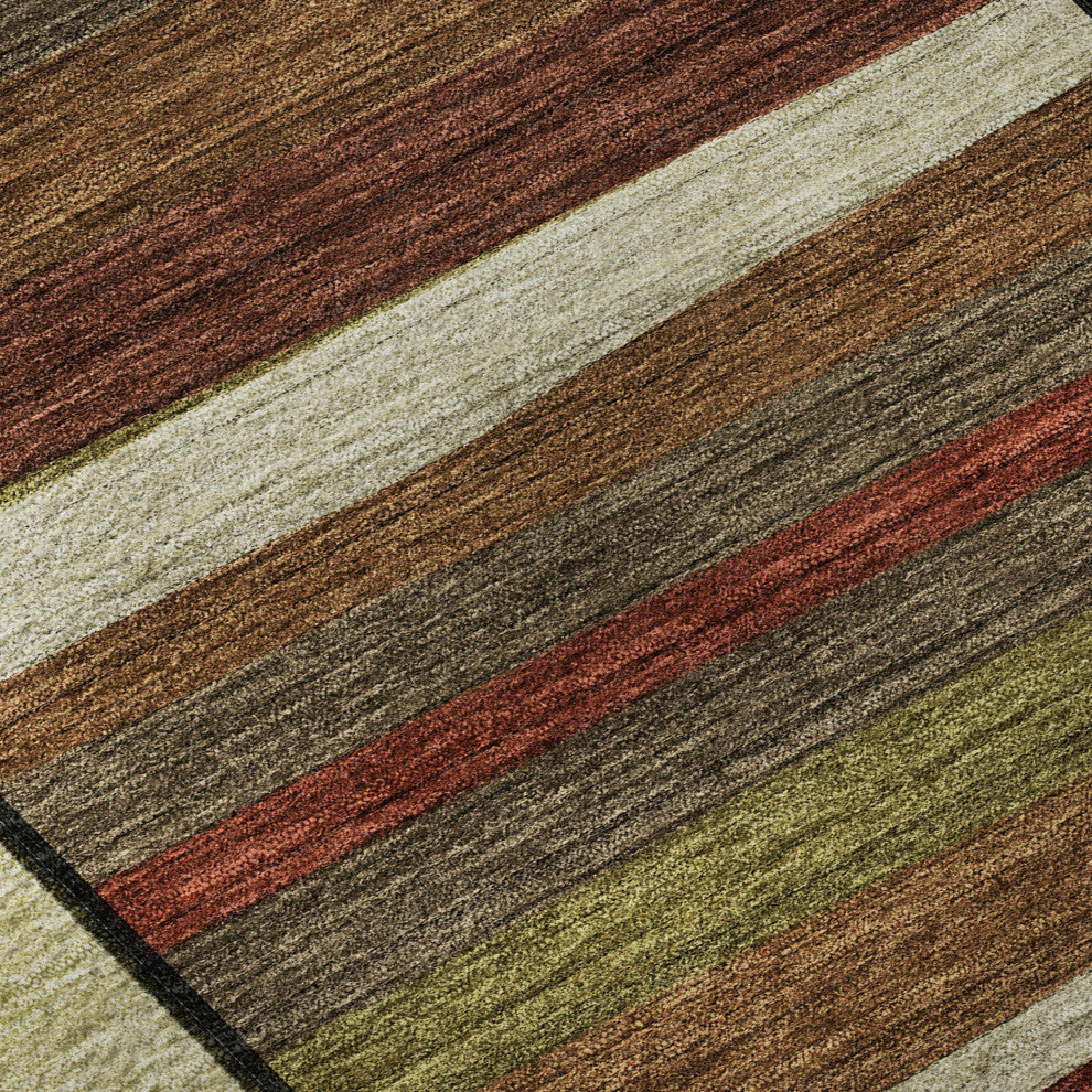 Addison Premium Washable Mayfield AMF143 Red 10'' x 14'' Rug