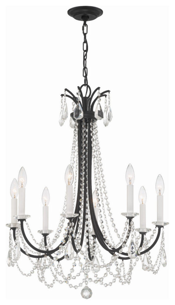Karrington 8-Light Chandelier, Matte Black