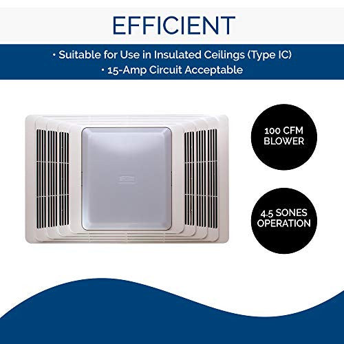 Ceiling Exhaust Light for Bathroom and Home, 100-Watts, 100 Ventilation Fan