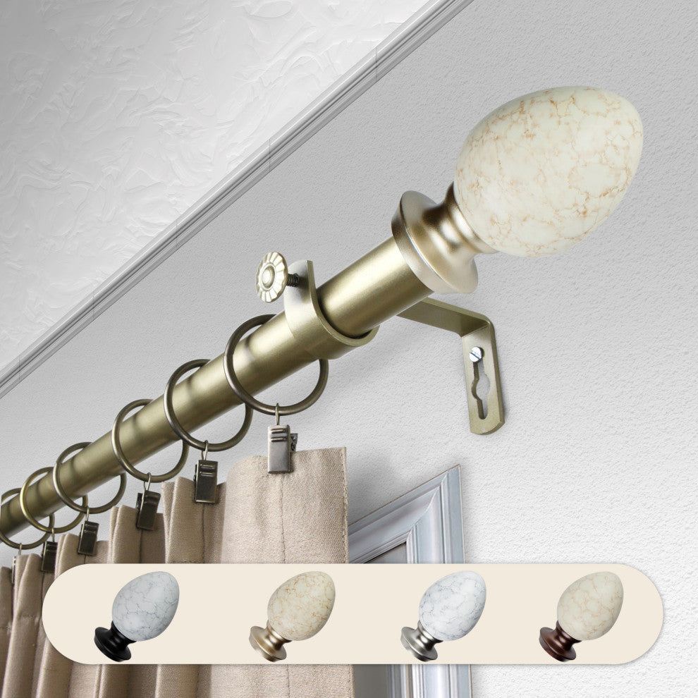Afra 1" Curtain Rod, Light Gold, 48-84"