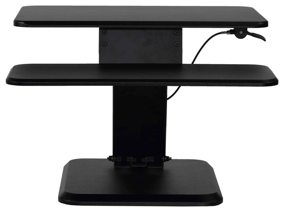Cortesi Home Orbit Sit to Stand Adjustable Desktop Monitor Stand, Black