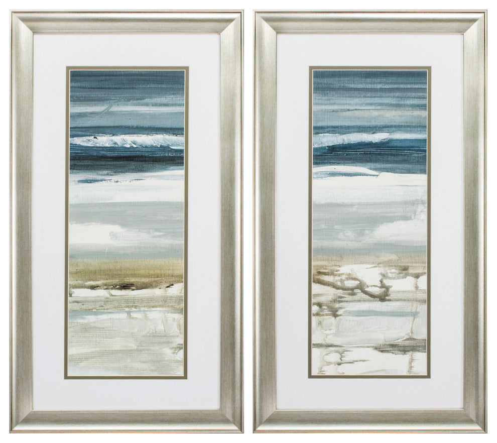 15" X 27" Brushed Silver Frame Horizon (Set Of 2)
