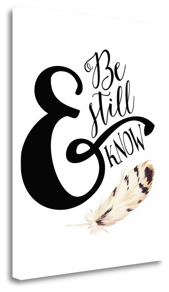 "Be Still And Know Feather" By Tara Moss, Giclee Print on Gallery Wrap Canvas
